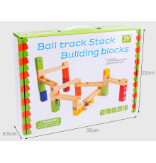 Joc educativ din lemn „Labirint – rostogolește bila”, 53 piese S47-22 (24)