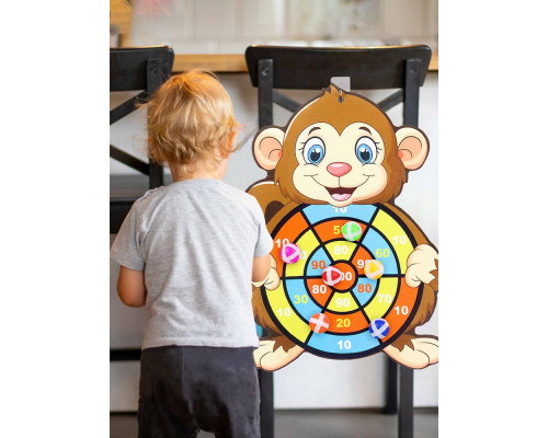 Настенный дартс «Обезьянка» +3 мячика на липучке S47-30 (200)
