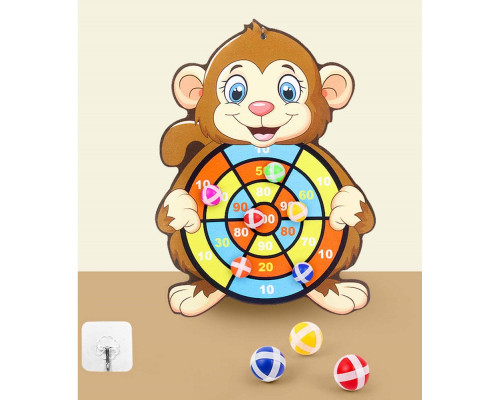 Настенный дартс «Обезьянка» +3 мячика на липучке S47-30 (200)