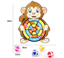 Настенный дартс «Обезьянка» +3 мячика на липучке S47-30 (200)