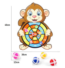 Настенный дартс «Обезьянка» +3 мячика на липучке S47-30 (200)