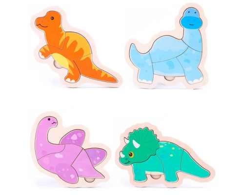 Mini-puzzle "Baby", lemn, 4 piese, 15*15cm, asortate S47-32 (240)