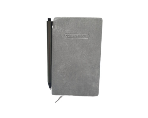 Carnet B7 100 foi, matem., Velura, gri, coperta integrala+ pix (240)