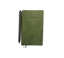 Carnet B7 100 foi, matem., Velura, oliva, coperta integrala+ pix (240)