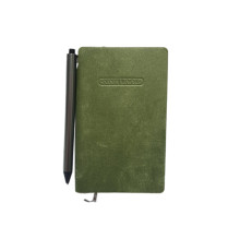 Carnet B7 100 foi, matem., Velura, oliva, coperta integrala+ pix (240)