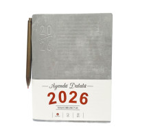 Ежедневник A5 датированный 2026, Velura, серый, интегр. обложка + ручка *4515 (88)