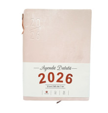 Agenda A5 datata 2026, Velura, roz, coperta integrala+ pix *4522 (88)