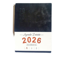Agenda A5 datata 2026, Velura, negru, coperta integrala+ pix *6146 (88)
