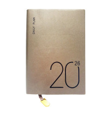 Ежедневник A5 датированный 2026, Metalic, шампань, интегр. обложка *6023 (88)