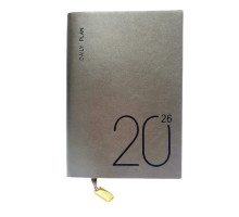 Ежедневник A5 датированный 2026, Metalic, серый, интегр. обложка *6016 (88)