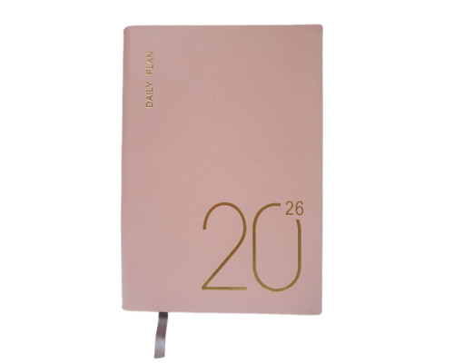 Agenda A5 datata 2026, Pastel, roz, coperta integrala *6054 (88)