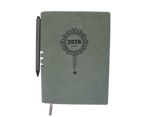 Ежедневник A5 датированный 2026, Ornament, серый, интегр. обложка + ручка *6092 (88) Ежедневник A5 датированный 2026, Ornament, серый, интегр. обложка + ручка *6092 (88)