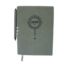 Agenda A5 datata 2026, Ornament, gri, coperta integrala+ pix *6085 (88)