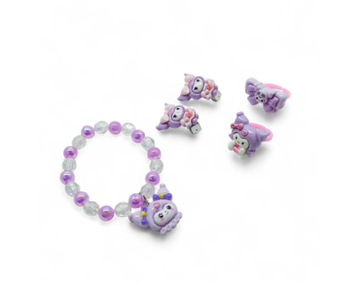 Set de bijuterii pentru copii „Kuromi”/"Pony", în cutie cadou, 6 buc. S43-3 (20)