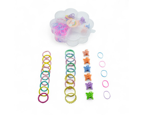 Set elastic de par pentru copii "Flower"11cm, 90buc. S45-5 (12)