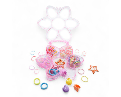 Set elastic de par pentru copii "Flower" cu mâner, 90buc. S45-5 (12)