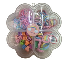 Set elastic de par pentru copi"Flower"14cm, 140buc. S45-8 (12)