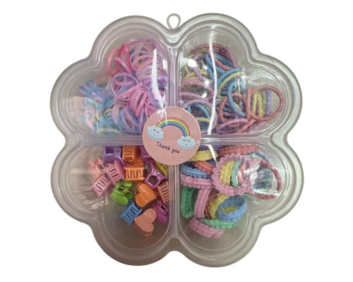 Set elastic de par pentru copi"Flower"14cm, 140buc. S45-8 (12)