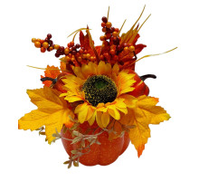 Compozitie decorativa "Toamna de aur" dovleac/floarea soarelui 25*18 cm. S49-1 (72)