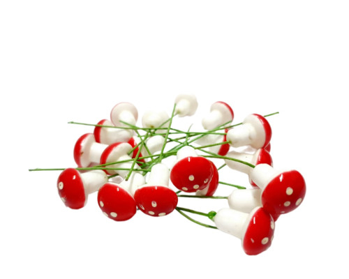 Декоративные грибы маленькие 2 см.20 шт. упаковка CM*1830