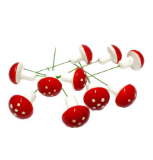 Декоративные грибы средние 3 см. 10 шт. упаковка CM*1854