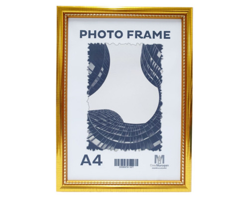 Rama foto A4 cu suport, aur cu margina mărgele 19мм F1917-0490 CM*1977 Rama foto A4 cu suport, aur cu margina mărgele 19мм F1917-0490 CM*1977