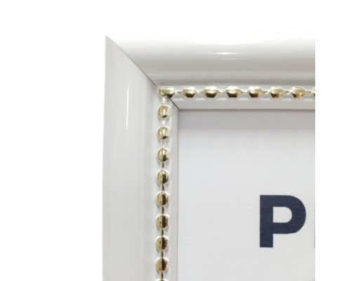 Rama foto A4 cu suport, alb cu margina mărgele 19мм F1917-15G CM*1984