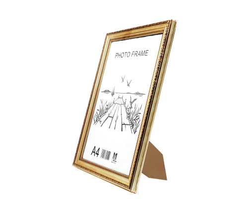 Rama foto A4 cu suport aur deschis cu ornament 25-01-03 CM*3316
