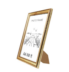 Rama foto A4 cu suport aur deschis cu ornament 25-01-03 CM*3316
