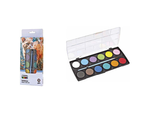 Acuarela 12 culori, 28 mm, cu pensulă NC-237 (96) Acuarela 12 culori, 28 mm, cu pensulă NC-237 (96)