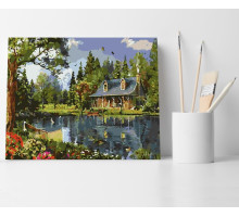 Set pictură pe numere 40*50 "Casa la lac" 4202