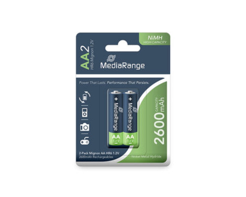 Батарейка аккумулятор AA MediaRange, NiMH Micro, HR06, 1,2V, 2шт. MRBAT123 (6)