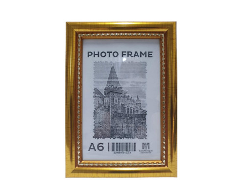 Rama foto A6 (10*15) cu suport, aur cu margina mărgele 19мм F1917-0490 CM*2073 Rama foto A6 (10*15) cu suport, aur cu margina mărgele 19мм F1917-0490 CM*2073