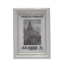 Rama foto A6 (10*15) cu suport, alb cu margina mărgele 19мм F1917-15G CM*2080