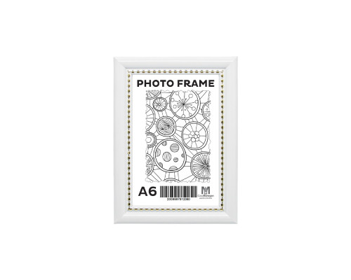 Rama foto A6 (10*15) cu suport, alb cu margina mărgele 19мм F1917-15G CM*2080