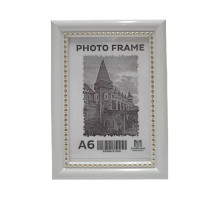 Rama foto A6 (10*15) cu suport, alb cu margina mărgele 19мм F1917-15G CM*2080