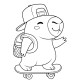 Set de pictat pe pânză pentru copii 20x25 "Capibara Skater" +6vopsee +pensula 7001