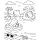 Set de pictat pe pânză pentru copii 20x25 "Capibara in piscină" +6vopsee +pensula 7004
