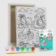 Set de pictat pe pânză pentru copii 20x25 "Capibara in piscină" +6vopsee +pensula 7004