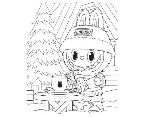 Set de pictat pe pânză pentru copii 20x25 "Labubu iarna" +6vopsee +pensula 7006