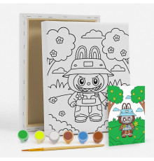 Set de pictat pe pânză pentru copii 20x25 "Labubu în poieniță" +6vopsee +pensula 7008