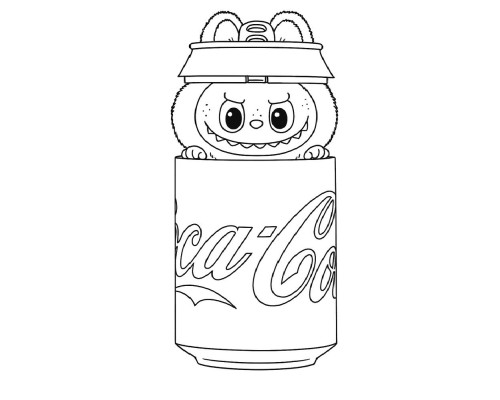 Набор детский для рисования на холсте 20*25 "Лабубу-Cola"+6 красок +кисточка 7009