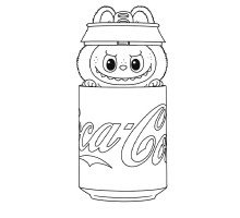 Set de pictat pe pânză pentru copii 20x25 "Labubu-Cola" +6vopsee +pensula 7009
