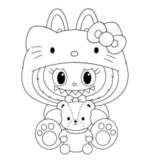 Set de pictat pe pânză pentru copii 20x25 "Labubu-Kitty" 7010