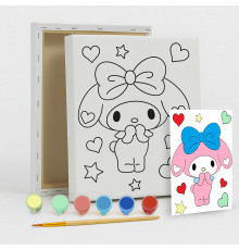 Set de pictat pe pânză pentru copii 20x25 "Melody My Love" +6vopsee +pensula 7011