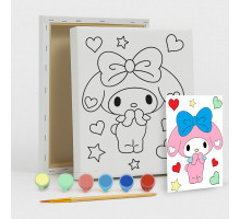 Set de pictat pe pânză pentru copii 20x25 "Melody My Love" +6vopsee +pensula 7011