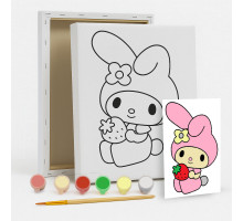 Set de pictat pe pânză pentru copii 20x25 "Melody сu căpșunică" +6vopsee +pensula 7012