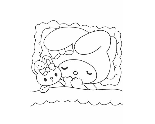 Набор детский для рисования на холсте 20*25 "Спокойной ночи Мелоди" +6 красок +кисточка 7013