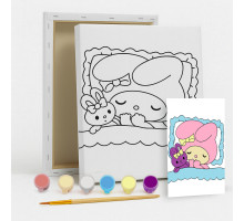 Set de pictat pe pânză pentru copii 20x25 "Noapte Bună Melody" +6vopsee +pensula 7013