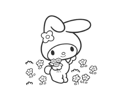 Set de pictat pe pânză pentru copii 20x25 "Melody cu flori" +6vopsee +pensula 7014